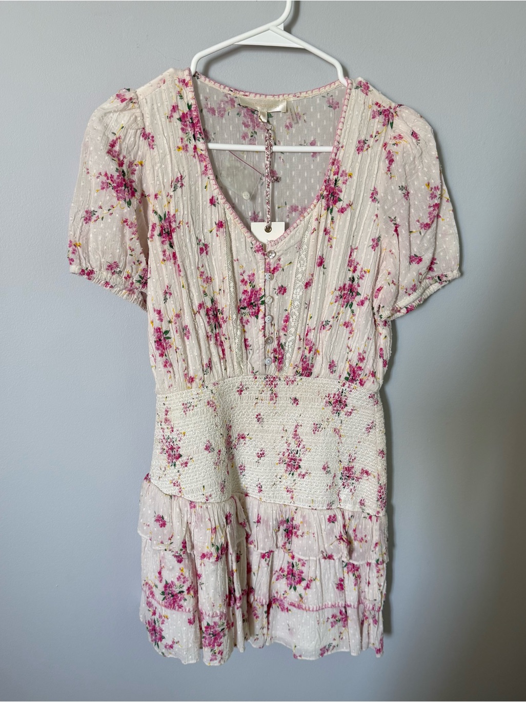 Loveshackfancy Nwt Keelin Floral Smocked Mini Dress